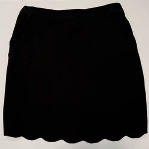 Skies Are Blue Black Scalloped Hem Skirt